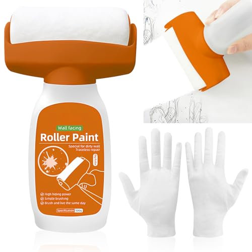 GreenYeah Rodillo De Pintura para Reparar Paredes, Cepillo de Reparación de Pared con Pasta de Reparación de Pared, Pasta Reparadora de Pared con Rodillo para Graffiti, Arañazos, Manchas, Grietas