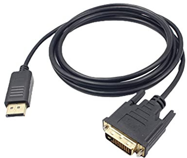Yanmis Cable Adaptador Displayport a DVI, Support Pro, Interfaz Multimedia de Alta Definición, para Displayport 1.1a, Convertidor 1080P a DVI