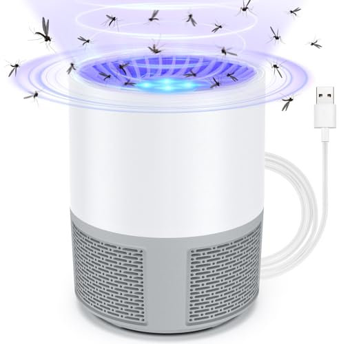 Fly Killer, Mosquito Killer Lamp Electric Fly Zapper Fly Trap, USB Fruit Flies Killer UV Fly Catcher 360° Bug Zapper, Quiet Safe Insect Killer Outdoor Indoor for Home Use, Bedroom, Kitchen, Office