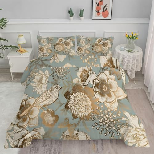 Linfye Bettdecke 180x200 4 Jahreszeiten Chinesischer Stil Bettdecken Waschbar Ganzjahresdecke Wende-Steppdecke, Leicht Weiche Bettdecke Ohne Bezug Nutzbar Schlafdecke 200GSM mit 2 Kissenbezug