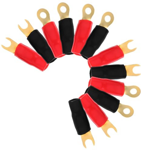 Gatuida 6 Pairs Audio Wire Connectors Kit with Insulated O-ring and Y-type Crimp Terminals for Car Speaker, Amplifier Power Supply, Marine and Automotive Electrical Wiring