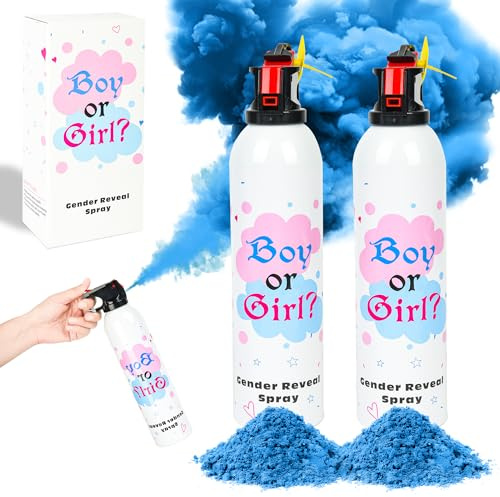 2 piezas grandes de almidón de maíz para revelar el género, ideas de fiesta de revelación de género para bebé, 100% biodegradables, suministros de fiesta de revelación de género (blue)