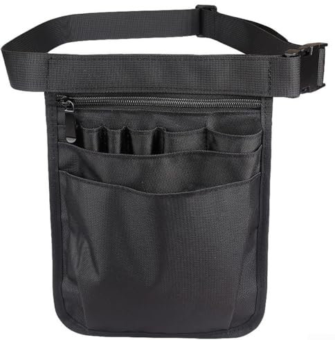 Lightweight Waterproof Tool Organizer Bag with Adjustable Belt and Quick Release Buckles (Black)