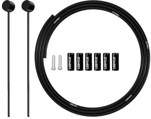 LUOKEKE Fahrrad Bremszug MTB Rennrad 2pc Bremsleitung 1,7m Umwerfer Schalt Innendraht 1,55/2,1m Bremsschlauch 2,5m beschichtetes Fahrradkabel Bremszug Fahrrad(Shift Cable kit)