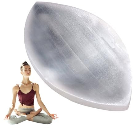 Cuenco de carga de selenita, bandeja de de selenita, yeso natural, decoración del hogar para manchas, curación, limpieza, oración