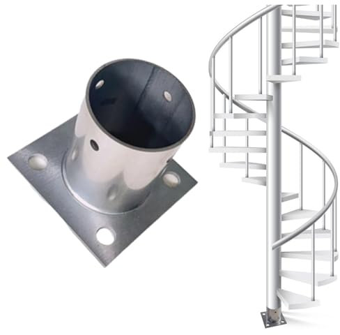 LZMZMQ 6 8 Inch Round Column Base, Chain Link Fence Post Flange Base for Pavilion/Deck/Doorway/Garden/Patio/Warehouse, Handrail Railing Mailbox Pergola Post Support Bracket(2pcs,Dia 190mm(7-1/2))