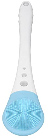 Electrical Body Scrubbing, Soft Silicone 3 -level Massage USB Charging Bath Brushes with a Long Handle for Home (Blue)