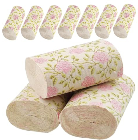 Yardenfun Carta Igienica Resistente e Confortevole in Polpa di Bambù 10 Pezzi e Motivi Distintivi di Rose con Design Elegante per Bagno Casa e Ufficio