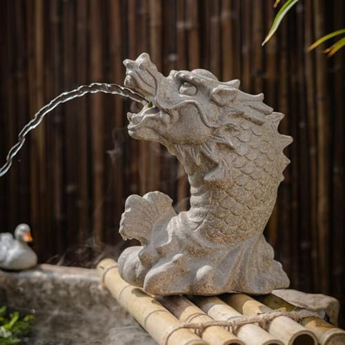 YQMHEZ Sputacchiere for Piccoli Stagni, Ornamenti for Stagni A Forma di Drago, Fontane for Stagni con Animali, Sputacchiere for Piccoli Stagni, Divertenti Statue da Giardino