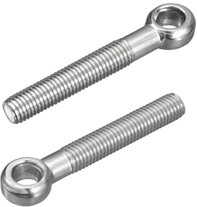 QUARKZMAN 4Pcs Anillos de Elevación M12 x 80mm, Pernos de Ojo Tornillos de Argollas de Acero Inoxidable 304 para Colgar y Fijar Válvulas Compuerta Tuberías