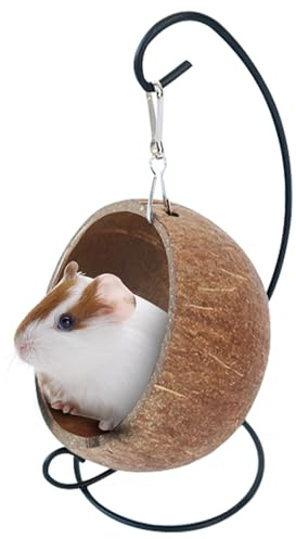 Natural Hamster : Large Chewable Shelter, Ventilated Habitat for Small Animals, Detachable Heating Pad Design | Sleeping Hammock, Nor