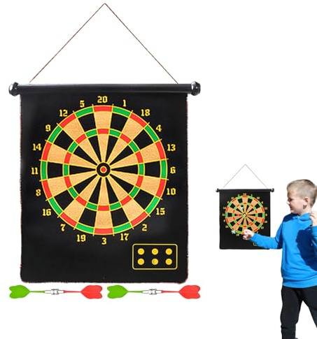Penlimly Scheda magnetica Dart, Dart Board Magnetic,Play party Game Indoor Outdoor | Rolling a doppio lato dardo per bambini adulti giochi da tavolo da dardo all'aperto interno