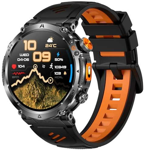 findtime GPS militare, smartwatch da uomo con bussola, altimetro, torcia a LED, chiamata Bluetooth, orologio sportivo per uomini, compatibile con Android e iOS