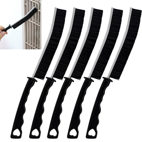 5 Piezas Cepillo Limpieza Hogar,Cepillo de Limpieza,Cepillo Limpieza Baño | Cepillo Juntas Limpieza Hogar,Para uso en lavabos,Cabinas de Ducha,Alféizares de Ventanas y Encimeras de Cocina, etc.Negro