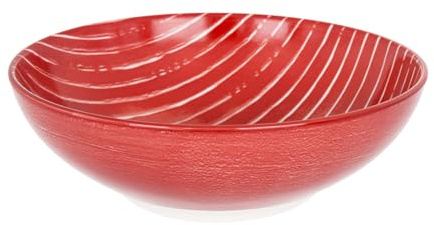 KASANOVA Insalatiera rossa righe bianche porcellana Mix e Match