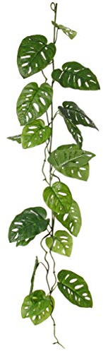 artplants.de Planta Colgante de plástico Philodendron Monstera Deliciosa Castor, 115cm - Enredadera de Filodendro Artificial/Planta Tropical Falsa