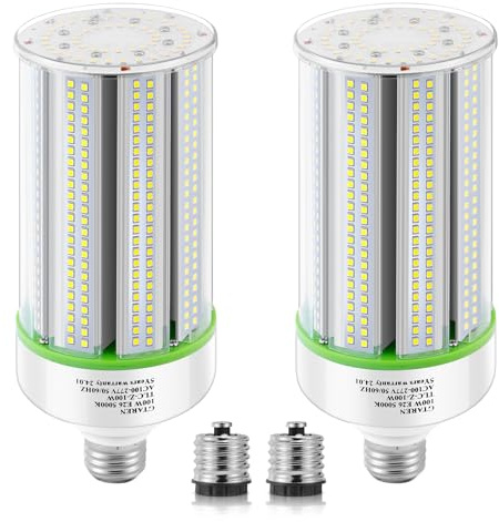 GTAREN 2-Pack 100W LED Corn Bulbs,5000K,AC110-277V,14000lm,E26/E39 Base,LED Replacement Metal Halide HID CFL for Commercial Industrial Lighting Warehouse High Bay Light Fixture Garage Workshop