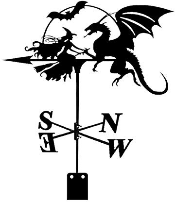 QSCTYG Veletas De Viento Tiempo Vane Farm Tiempo Vane Dirección del Viento Indicador 962 (Color : Witch Dragon)