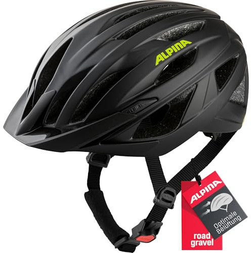 ALPINA Parana - Leichter, Individuell Anpassbarer Touren Fahrradhelm Mit Fliegennetz Für Erwachsene, Black-neon Yellow matt, M (51-56 cm)
