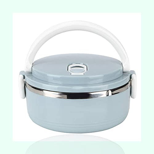 Fiambrera, contenedor de comida portátil de acero inoxidable con aislamiento térmico azul de arroz Noddles Fiambrera(One Layer)