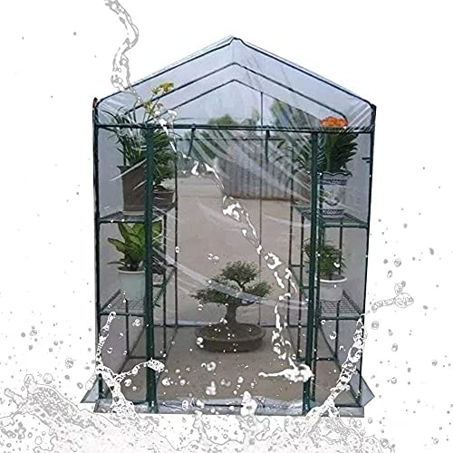 GXBCS Gartengewächshaus Tomatenhaus Treibhaus Garten Mini Gewächshaus Sukkulenten Topfpflanze Blumen Wärmedämmung Regendicht 106(Color:Clear;Size:143x143x195cm)