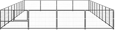 Tidyard Outdoor Hundezwinger, Hundekäfig XXL, Hundehütte, Hühnerstall, Hühnerhaus, Hühnervoliere, Freilaufgehege Hühnervoliere, Stahl Schwarz 900 x 400 x 70 cm 36 m²