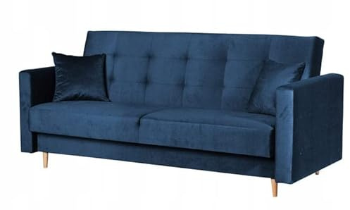 Generisch SKANDINAVISCHES Schlafsofa CEZAR - Farbwahl Sofa Design (Dunkelblau - Kronos 09)
