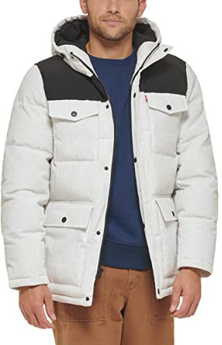 Levi's Herren Arctic Cloth Gesteppter Gefütterter Performance-Parka (Normale Größen) Jacke, Weißes Bandana, Colorblock, X-Large