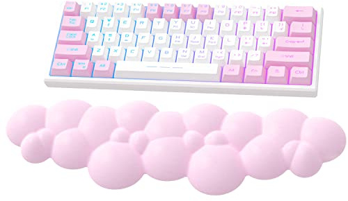 Attack Shark Wolken Handgelenkauflage, Ergonomische Tastatur Handgelenkauflage rutschfeste Handgelenkstütze Handballenauflage für TKL 87-Tasten Vollformat Mechanische Gaming-Tastatur - Rosa