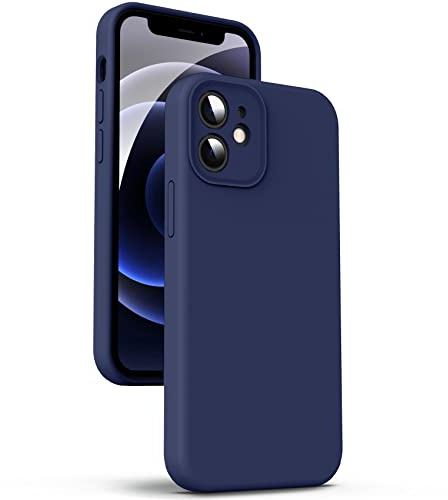 Supdeal Liquid Silikon Hülle für iPhone 12 Mini, [Kameraschutz] [Mikrofaser] [3 Schicht Schützen] Flüssige Silikon Handyhülle, Ultra Dünn und Bequem zu halten Schutzhülle, 5,4 Zoll, Navy Blau