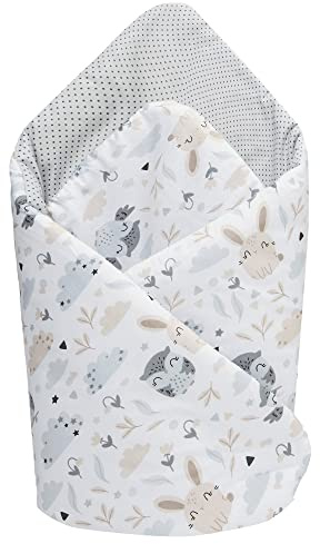 Medi Partners Innerkudde 100% bomull 75 x 75 cm filt babyhörna, dubbelsidig mjuk året runt, multifunktionell, antiallergiska spädbarn (en ljusning med djur)