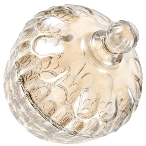 CHILDWEET Creative Candy Can Snack Holder Snack Serving Jar Glass Dried Fruit Container Candy Glass Holder Lid Embossed Jar