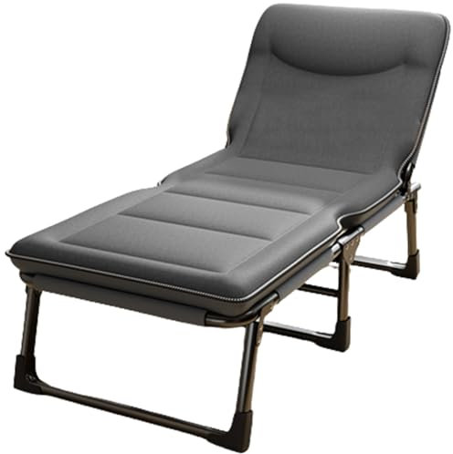 YVYKFZD Feldbett Klappbar für Erwachsene, Campingbett mit 4 Positionen, tragbare Klappbett mit Kissen und Kissen, zum Wandern, im Freien, auf der Terrasse, im Krankenhaus, trägt 352 Pfund (Size : 190