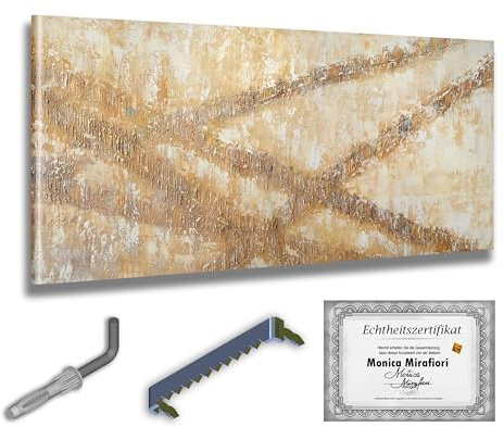 Monica Mirafiori I 100% HANDGEMALT I Gemälde Brown Abstract I 120x60cm | Gemälde Handgemalt | Acrylgemälde | Sehr Großes Acrylbild I Moderne Kunst I Kunstbilder