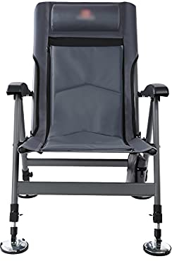 MOOWI Camping Stuhl Camping-Bett-Stuhl Multifunktionale Folding-Angel-Liegestühle mit Verdicken Kissen Verstellbare Rückenlehnenbeine for den Außenstrand Anglerstuhl (Color : Grigio)