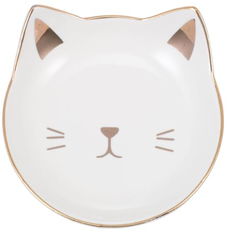 Milisten Katzenförmige Keramik Dessertteller Kleine Porzellan Teller Katze Lebensmittelservierplatte Für Obst Snacks Salat 3.94X3.94X1.38In Für Küche Tisch Buffet