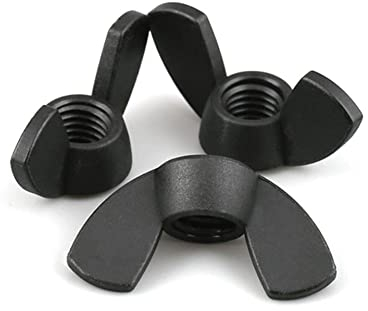 Flügelmutter, Schmetterlingsmutter, 50 Stück/Lot M10 Din315, metrisches schwarzes Nylon, Flügelmutter/Schmetterlingsmutter, Kunststoff, M4 bis M12, verfügbare Befestigungselemente