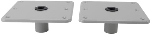 2 Stück Bootssitzbasis aus Aluminiumlegierung, 17,8 X 17,8 Cm, 6 Schraubenlöcher, 3/4 Zoll Stiftpfosten-Montagebasis für die Meisten Bootssitzmontagen