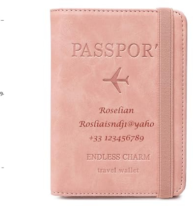 Rolianse Schutzhülle für personalisierte Reisepasshülle, personalisierte Passport hülle, Schutz für Reisepass, mit RFID-Blockierung