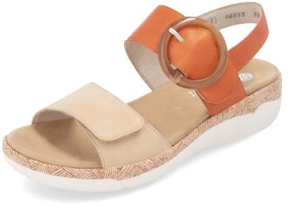 Remonte Damen Riemchensandalen R6853, Frauen Sandalen,lose Einlage,Riemchen,halteriemen,Sommerschuhe,Freizeitschuhe,offene Schuhe,orange (39),39 EU