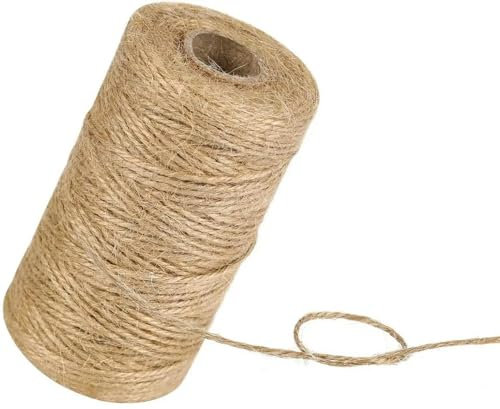 CIVIOOH Cordel de Yute de 100 m, Cordel de cáñamo, Cordel para Manualidades, Cuerda de Yute para Envolver, decoración del hogar, jardinería, 2 mm de Grosor