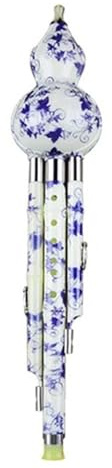 Hulusi – Gourde Chinoise Flûte Cucurbit C/Bb Instrument De Musique Traditionnel Ethnique Chinois Avec Étui Facile À Apprendre(Blue,Bb)