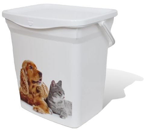 ALLEZ Pet Food Storage Container 6L - Large Treat Box With Handle - Reusable Plastic Container - Tight Fitting Lid - Treat Bin For Cat & Dog - Long Lasting, Portable Food Storage Bin, (Plastic, 1)