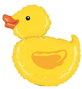 Mini Yellow Rubber Duck Inflated Party Air Filled Balloon on Stick 14