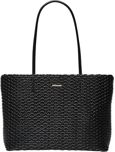 Calvin Klein Damen Tote Bag Tasche Pleated mit Reißverschluss, Schwarz (Black), Einheitsgröße
