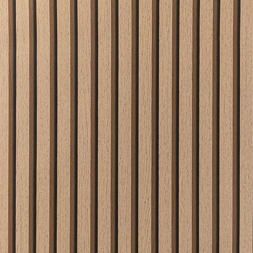 Anttyscar Brown Wood Slats Wallpaper Light Brown Wood Panel Effect Wallpaper for Living Room Bedroom Hallway Stairs Lounge Hall Reception Walls Furniture