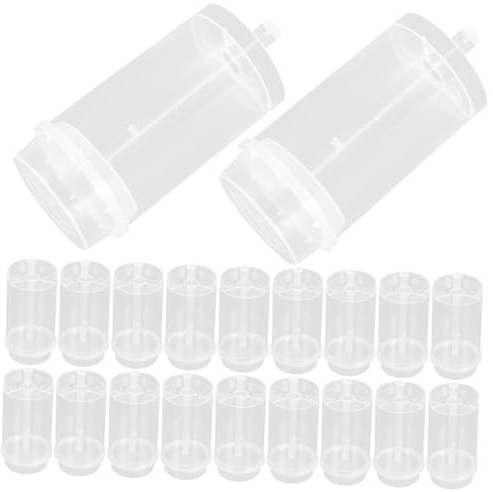 CONGARTENO 30 Pièces Tubes à Gâteaux à Pousser Ronds en Plastique Pp pour Cheesecakes et Glaces, Faciles à Remplir Pousser, Accessoires Créatifs pour Pâtisserie DIY