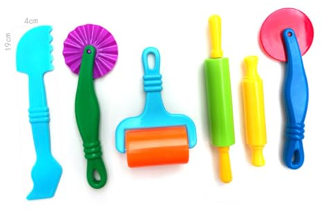 SUPVOX 7pcs Mold DIY Clay Rolling Pin Tool for Boy Girl Toys Plastercine Random Color