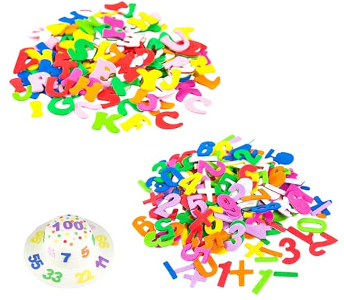 260 Stk Buchstaben Aufkleber Klebe Gross,Glitzer Selbstklebende Buchstaben für Schultüte Aufkleber Sticker,Klebebuchstaben Groß,Glitzerbuchstaben Zum Aufkleben für Kinder Diy Handwerk,Zahlen+Alphabet