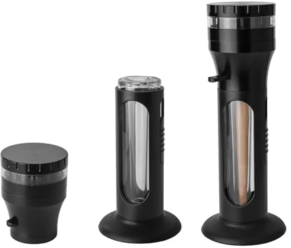 2in1 Herb Grinder Cone Loader, Cigarette Rolling Machine Compatible with King Size Cones, All in One Portable Aluminum Alloy Grinder and Cone Filler Machine